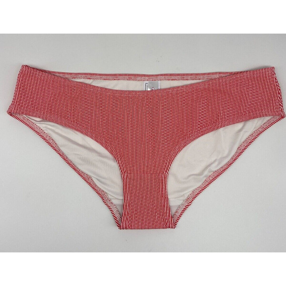 New Cache Coeur Maternity Bikini Bottoms Small Red White Stripe St Tropez - Picture 1 of 12